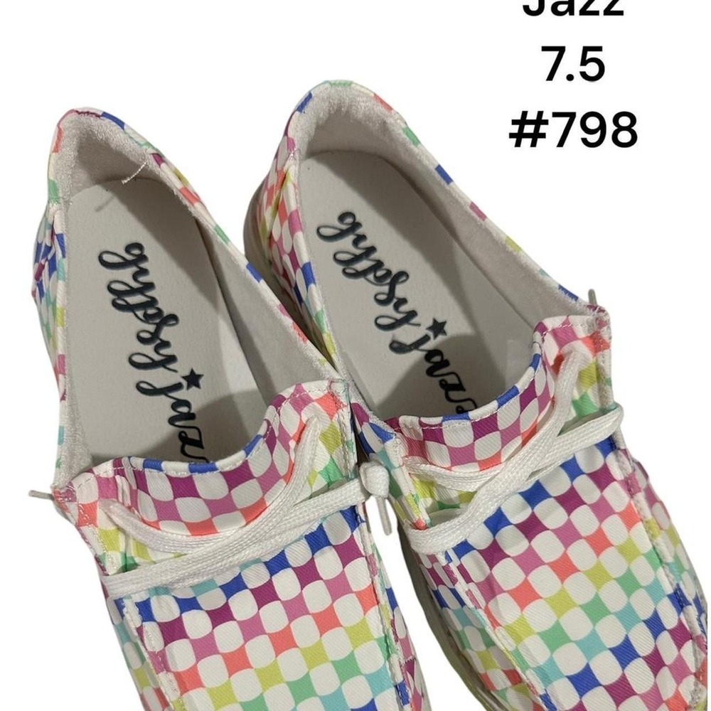 Gypsy Jazz Multi Colored Canvas Shoes‎ Size 7.5